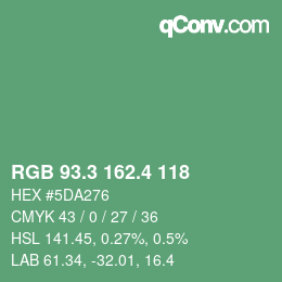 カラーコード: RGB 93.3 162.4 118 | qconv.com