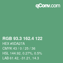 カラーコード: RGB 93.3 162.4 122 | qconv.com