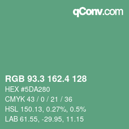カラーコード: RGB 93.3 162.4 128 | qconv.com