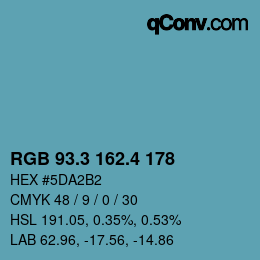 カラーコード: RGB 93.3 162.4 178 | qconv.com