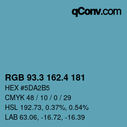 カラーコード: RGB 93.3 162.4 181 | qconv.com