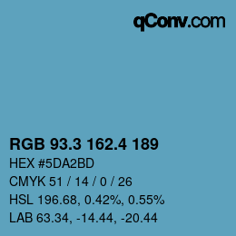 カラーコード: RGB 93.3 162.4 189 | qconv.com