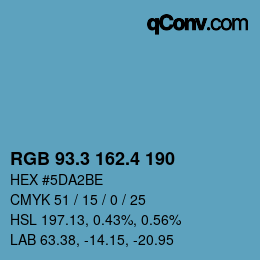カラーコード: RGB 93.3 162.4 190 | qconv.com