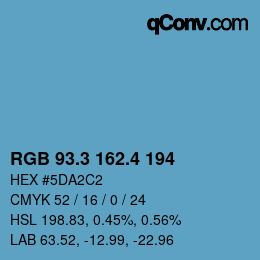 カラーコード: RGB 93.3 162.4 194 | qconv.com