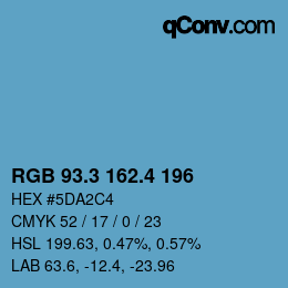 カラーコード: RGB 93.3 162.4 196 | qconv.com