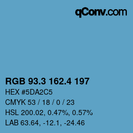 カラーコード: RGB 93.3 162.4 197 | qconv.com