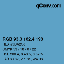 カラーコード: RGB 93.3 162.4 198 | qconv.com