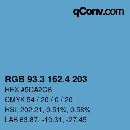カラーコード: RGB 93.3 162.4 203 | qconv.com