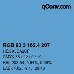 カラーコード: RGB 93.3 162.4 207 | qconv.com