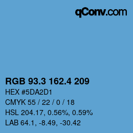 カラーコード: RGB 93.3 162.4 209 | qconv.com