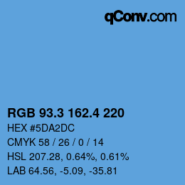 カラーコード: RGB 93.3 162.4 220 | qconv.com