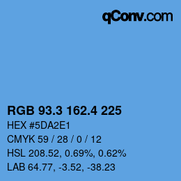 カラーコード: RGB 93.3 162.4 225 | qconv.com