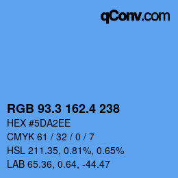 カラーコード: RGB 93.3 162.4 238 | qconv.com