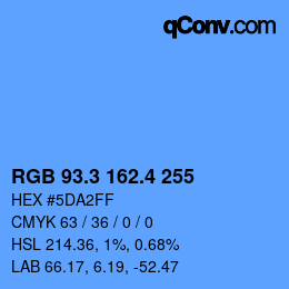 カラーコード: RGB 93.3 162.4 255 | qconv.com