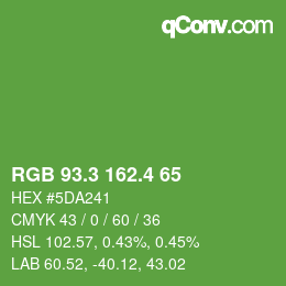 カラーコード: RGB 93.3 162.4 65 | qconv.com