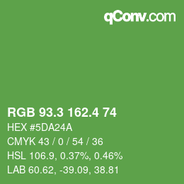カラーコード: RGB 93.3 162.4 74 | qconv.com