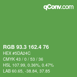 カラーコード: RGB 93.3 162.4 76 | qconv.com