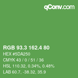 カラーコード: RGB 93.3 162.4 80 | qconv.com