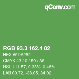 カラーコード: RGB 93.3 162.4 82 | qconv.com