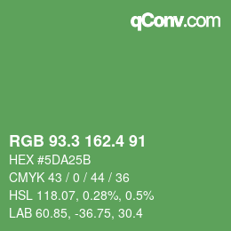 カラーコード: RGB 93.3 162.4 91 | qconv.com