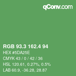 カラーコード: RGB 93.3 162.4 94 | qconv.com
