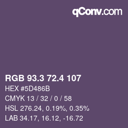 カラーコード: RGB 93.3 72.4 107 | qconv.com