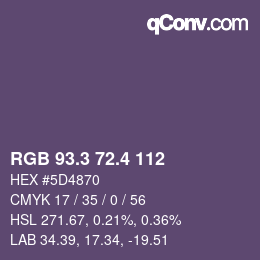 カラーコード: RGB 93.3 72.4 112 | qconv.com