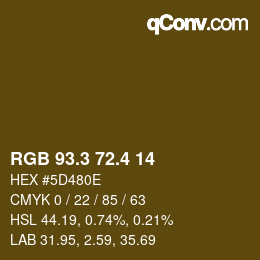 カラーコード: RGB 93.3 72.4 14 | qconv.com