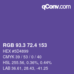 カラーコード: RGB 93.3 72.4 153 | qconv.com