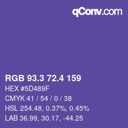 カラーコード: RGB 93.3 72.4 159 | qconv.com