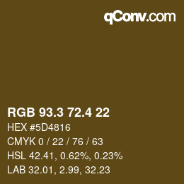 カラーコード: RGB 93.3 72.4 22 | qconv.com