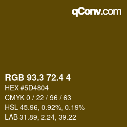 カラーコード: RGB 93.3 72.4 4 | qconv.com