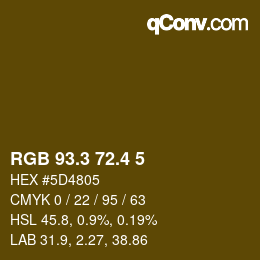 カラーコード: RGB 93.3 72.4 5 | qconv.com