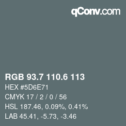 カラーコード: RGB 93.7 110.6 113 | qconv.com