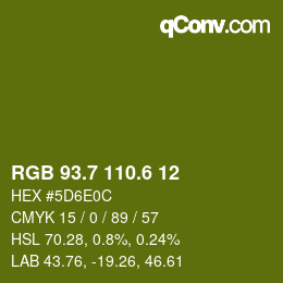 カラーコード: RGB 93.7 110.6 12 | qconv.com