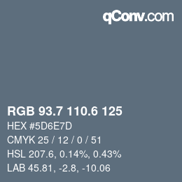 カラーコード: RGB 93.7 110.6 125 | qconv.com