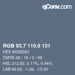 カラーコード: RGB 93.7 110.6 131 | qconv.com