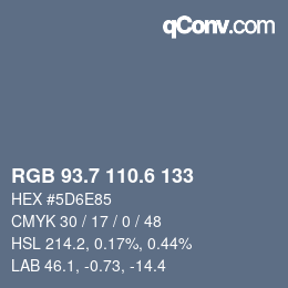 カラーコード: RGB 93.7 110.6 133 | qconv.com