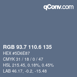 カラーコード: RGB 93.7 110.6 135 | qconv.com