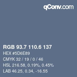 カラーコード: RGB 93.7 110.6 137 | qconv.com