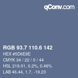 カラーコード: RGB 93.7 110.6 142 | qconv.com