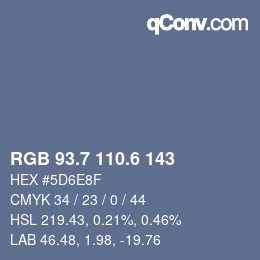 カラーコード: RGB 93.7 110.6 143 | qconv.com