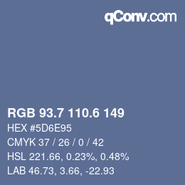 カラーコード: RGB 93.7 110.6 149 | qconv.com