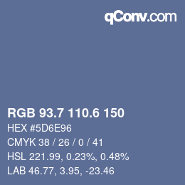 カラーコード: RGB 93.7 110.6 150 | qconv.com