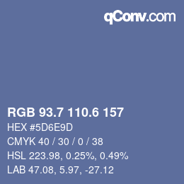 カラーコード: RGB 93.7 110.6 157 | qconv.com