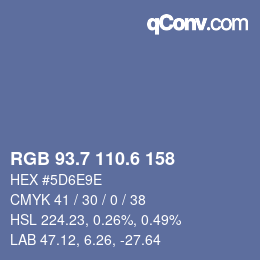 カラーコード: RGB 93.7 110.6 158 | qconv.com