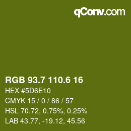 カラーコード: RGB 93.7 110.6 16 | qconv.com