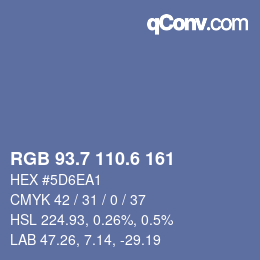 カラーコード: RGB 93.7 110.6 161 | qconv.com