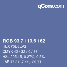 カラーコード: RGB 93.7 110.6 162 | qconv.com