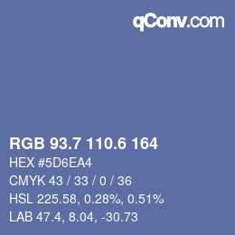 カラーコード: RGB 93.7 110.6 164 | qconv.com
